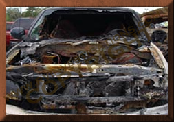 ford explorer damaged by fire